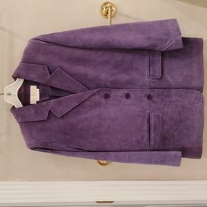 Vintage Margaret Godfrey leather jacket/blazer, lilac suede, 4P.